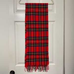 Wool Plaid Red and Black Tartan Scarf